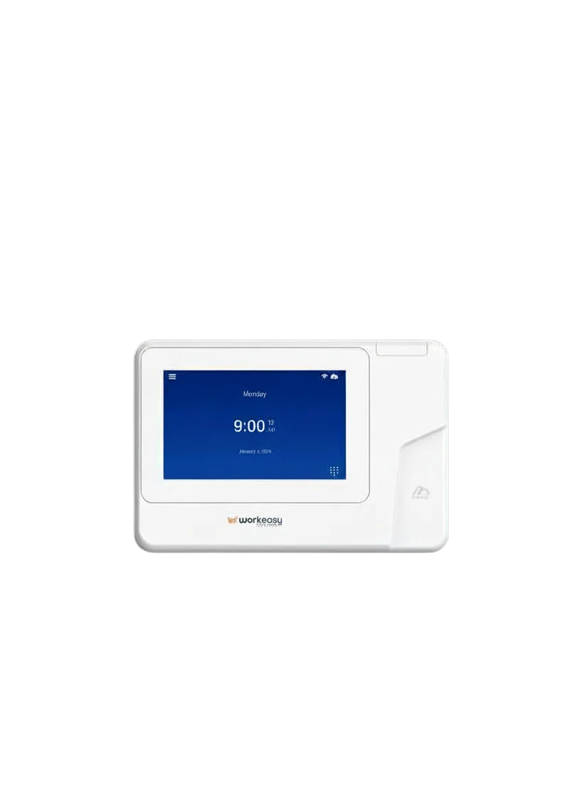 EasyClocking 50 contactless RFID smart card time clock — tap-to-clock for construction and warehouse crews