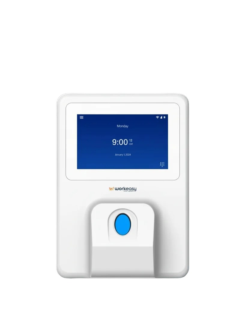 EasyClocking 700 industrial multispectral fingerprint time clock that reads through dirt, grease, and moisture on factory floors