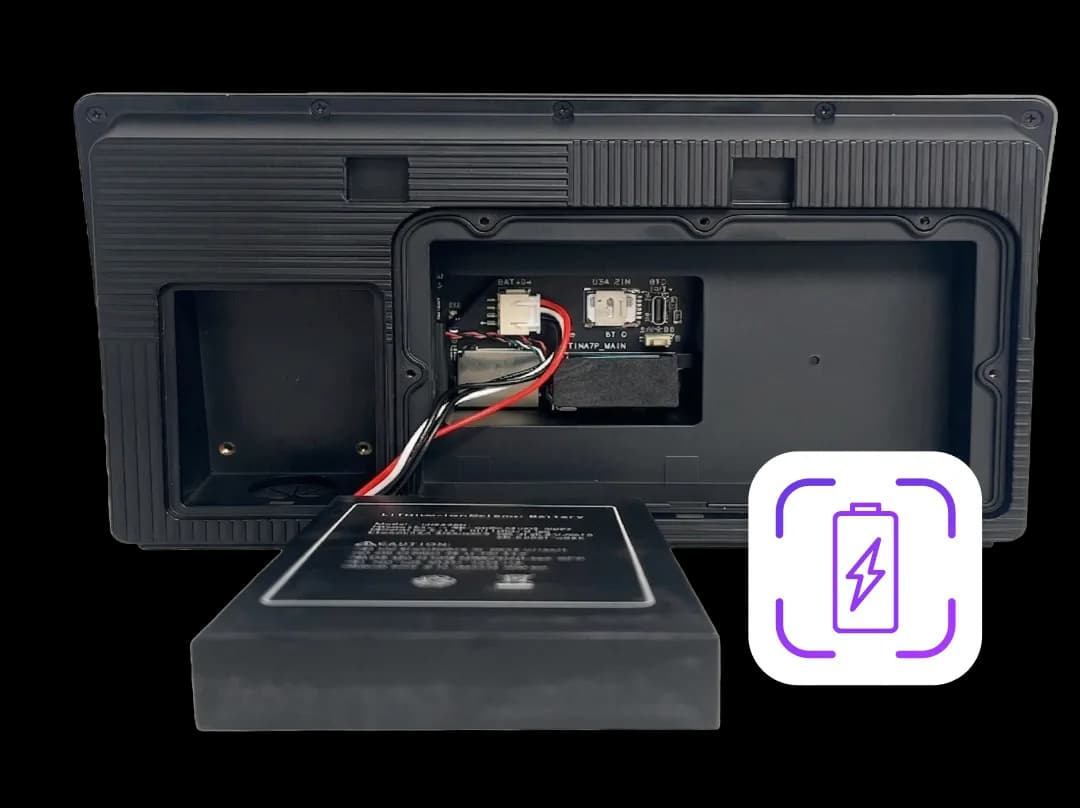 EasyClocking P3000 portable time clock running on battery power at a remote job site