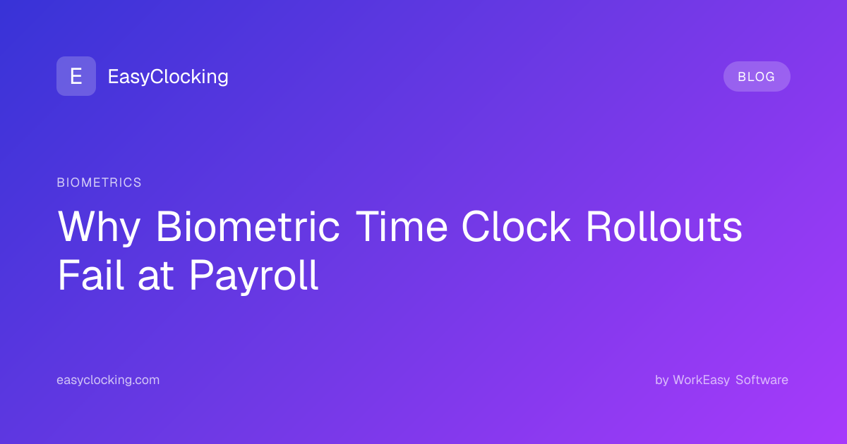 Why Biometric Time Clock Rollouts Fail at Payroll | EasyClocking by ...